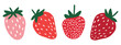 © cindy - Set of berry strawberry in doodle style, vector illustration. Editable Vector