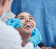 © peopleimages.com - Dental checkup, women and dentist with equipment, fresh breath or appointment for teeth whitening. People, professional or medical with patient, tools or remove plaque for gum disease and wellness