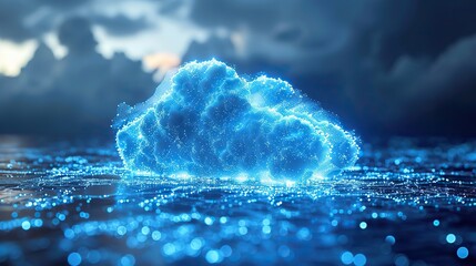 Poster - cloud networks spanning across the globe. stock image