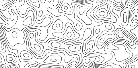 Fototapete - Topographic map in contour line and ocean topographic line map with curvy wave isolines. Geographic curved reliefs background.  Paper Texture Imitation of a Geographical map shades. 