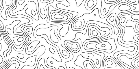 Aufkleber - Topographic map in contour line and ocean topographic line map with curvy wave isolines. Geographic curved reliefs background.  Paper Texture Imitation of a Geographical map shades. 