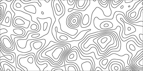 Fototapete - Topographic map in contour line and ocean topographic line map with curvy wave isolines. Geographic curved reliefs background.  Paper Texture Imitation of a Geographical map shades. 