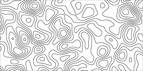 Fototapete - Topographic map in contour line and ocean topographic line map with curvy wave isolines. Geographic curved reliefs background.  Paper Texture Imitation of a Geographical map shades. 