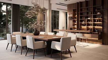 Canvas Print - Modern dining room in luxury house