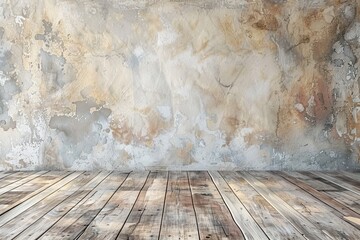 Empty bedroom interior background wooden floor created with Generative AI