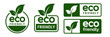 © IQ art_Design - Set of eco friendly icons. Ecologic food stamps. Organic natural food labels.