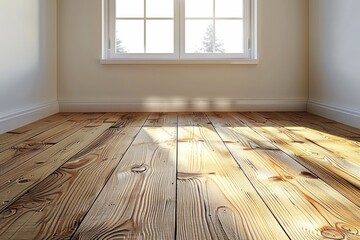 Empty bedroom interior background wooden floor created with Generative AI