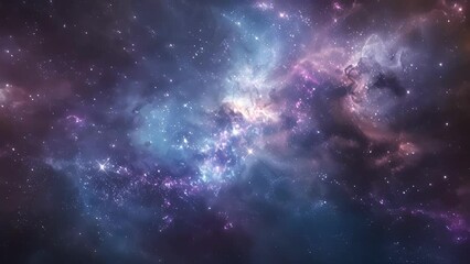 a hauntingly beautiful image of deep blues and purples suggesting the expansiveness of the universe 