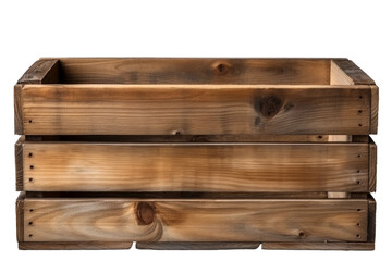 The Ascending Trio of Rustic Boxes on a White or Clear Surface PNG Transparent Background.