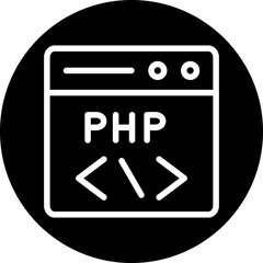 Wall Mural - vector design php coding icon style