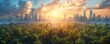 © saichon - Ecological futuristic green city, green architecture background green urban background green city landscape