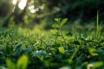 Canvas Print - lush green foliage in sunlight