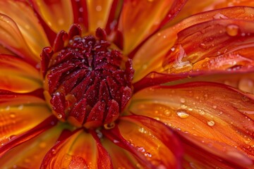 Poster - Vibrant orange and red flower close-up