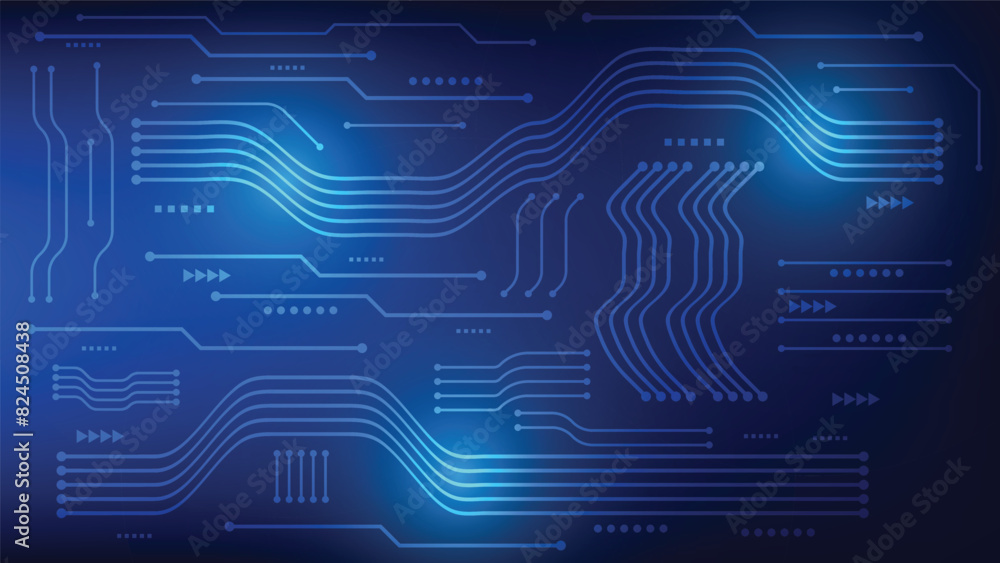 circuit board background with abstract blue futuristic lines Stock ...
