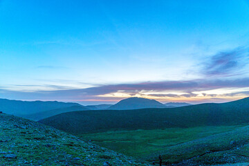 Wall Mural - Scenic views of Eğrigöl Lake and Geyik Mount which is on the Söbüçimen Plateau at the foothills of the Geyik Mountains of the Taurus Mountains, on the border of Konya and Antalya.