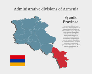 Wall Mural - Vector map Armenia, province Syunik