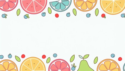 Poster - fruits frame border template decoration illustration