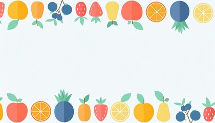 Wall Mural - fruits frame border template decoration illustration