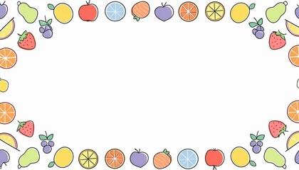 Wall Mural - fruits frame border template decoration illustration