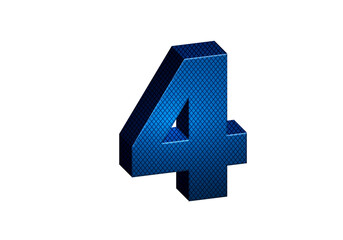 Number Four 3D text in Blue Color And Blue Lines, number 4 Blue color report, progress, transparent, PNG