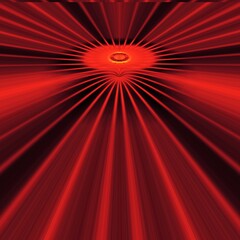 Poster - creative dramatic image in bright red orange and yellow on a black background