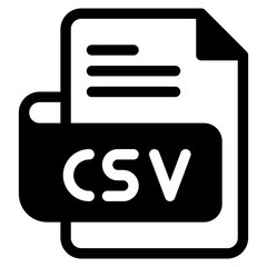 Vector Icon csv, file type, file format, file extension, document