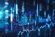 © ARTIFICIAN - a perspective view of stock market growth, business investing, and data concepts. The composition features digital financial chart graphs, diagrams, and indicators set against a sophisticated blue