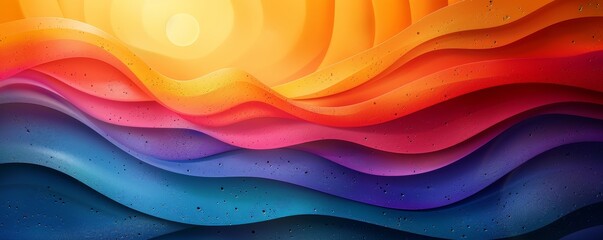 Wall Mural - The abstract celebration features vivid gradients and geometric patterns in a vibrant display of pride