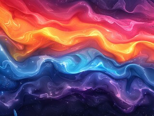 Wall Mural - Abstract pride design, flowing lines, energetic feel, vibrant