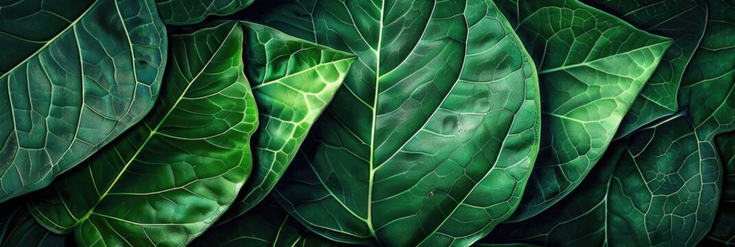 Nature Background. Abstract Green Leaf Texture with Tropical Leaves for Spring Forest
