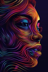  Vibrant pride illustration with geometric patterns and bright hues inspires creativity and joy