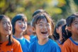 © fanjianhua - A group of happy elementary school students