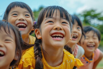 Poster - A group of happy elementary school students