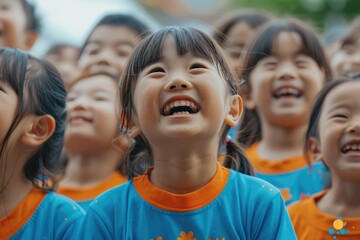 Poster - A group of happy elementary school students