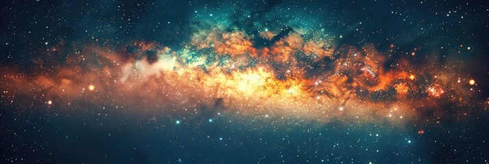 Space Panorama: Explore the Milky Way Galaxy with Sparkling Stars and Dust in the Universe