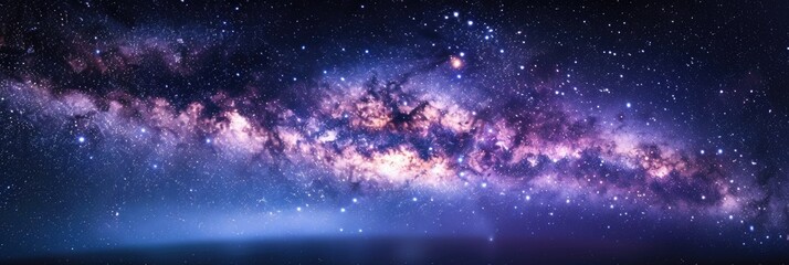 Space Panorama: Exploring the Milky Way Galaxy in the Universe with Sparkling Stars and Cosmic Dust