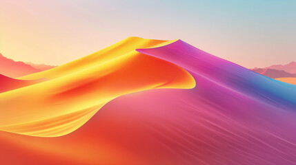 Wall Mural - desert dune landscape, gold gradient glow abstract wallpaper