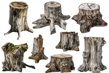 Wall Mural - A bunch of tree stumps that have been cut down. Suitable for environmental concepts