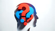 © Igor Kocka - Silhouette of a Head with Multiple Question Marks Inside