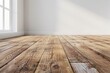 © dendyh7 - Empty bedroom interior background wooden floor created with Generative AI