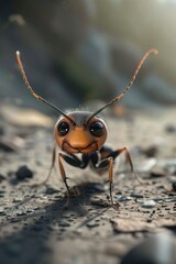 Canvas Print - A bug sitting on the ground. Suitable for educational materials