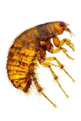 Wall Mural - Close up of a flea insect on a white background. Suitable for educational purposes