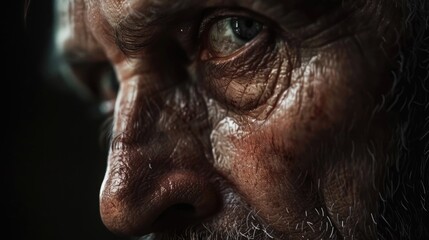 Canvas Print - A detailed shot of a man with a beard. Suitable for various projects