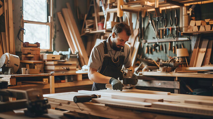 Carpenter's workshop Place of creativity woodworking for use