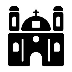 Sticker - Trendy glyph style icon of malbis church