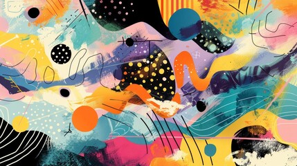 Wall Mural - Colourful abstract illustration, inspired wallpaper