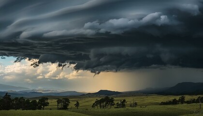 Wall Mural - A black rain storm 