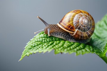 A snail on a leaf