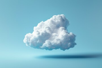 Wall Mural - A single cloud, blue background 