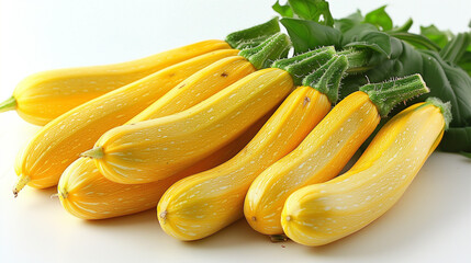 Wall Mural - Yellow Zucchini isolated on white background